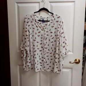 Scotty dog print blouse
